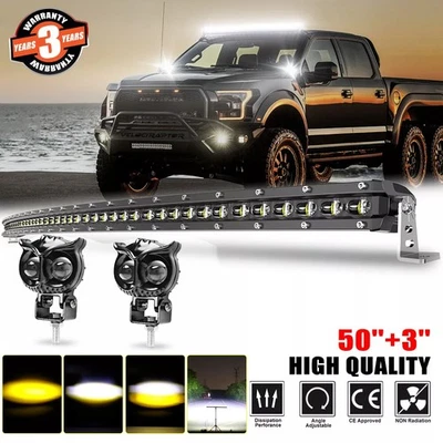 Curved 50'' LED Light Bar + 3" Pods Combo Kit for Ford F-150 F-250 F-350 F-450 - Image 1 of 4