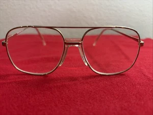Vintage 90's Men’s Gold Tone Metal Frames Glasses Frames Only Movie Props - Picture 1 of 9