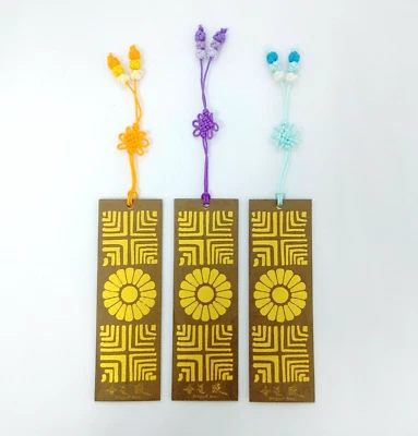 Handmade Korean Traditional Paper 3 Piece of Bookmarks/ 3 Color of Decorations - Image 1 of 4
