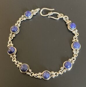Sterling Silver Lapis Lazuli Bracelet 925