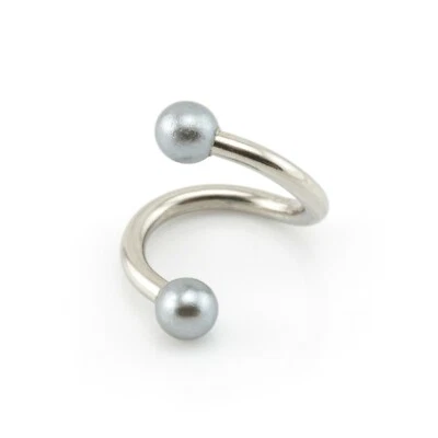 Barra piercing cejas hélice tragus barra para vientre torcida espiral perla Foto 1 de 4