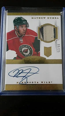 2013-14 Dominion MATHEW DUMBA GOLD Rookie #207 2CLR Patch Auto 6/25 Wild (C) - Image 1 of 2
