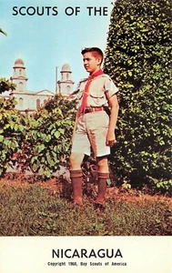 # B3854   BOY SCOUTS,   " SCOUTS OF THE WORLD "  POSTCARD,  NICARAGUA - Picture 1 of 2