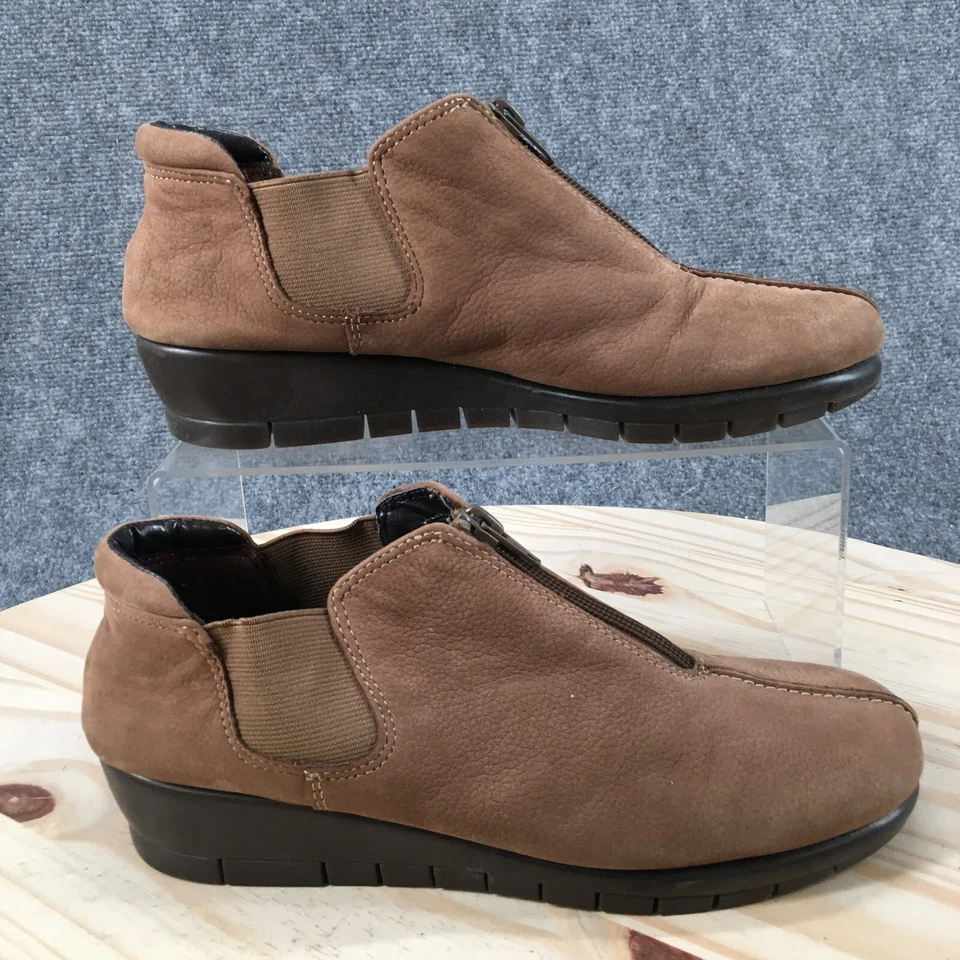 Aerosoles Botas Zapatos Mujer 7 M Landfall Botines Marrón Cuero Cremallera Frontal Foto 1 de 4