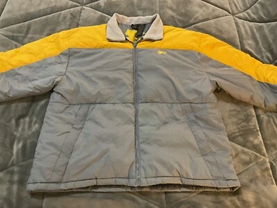 Chaqueta Starter Para Hombre XL Amarillo Gris Cremallera Invierno Plumón Relleno De Colección Foto 1 de 4