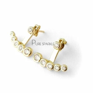 Oro de 14 quilates 0.27 Ct. Chaqueta de diamantes creada en laboratorio Percutes Pendientes - Nueva llegada - Imagen 1 de 2
