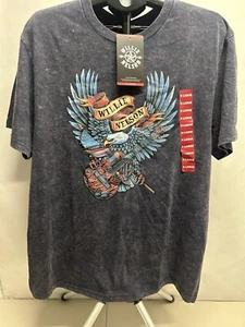 WILLIE NELSON Eagle with Guitar Graphic Vintage Look Band Tee - Picture 1 of 5