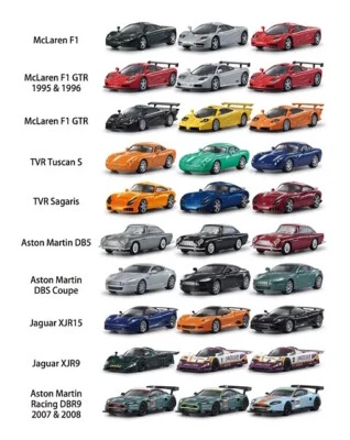 KYOSHO 1/64 Scale British Car Miniatur Car Collection 30pcs Complete Set McLaren - Image 1 of 4