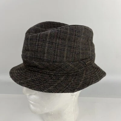Sombrero Fedora Vintage Tweed Stetson Talla 59/L Foto 1 de 4