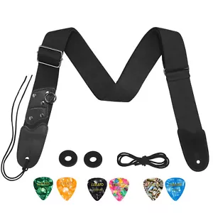 Correa para Guitarra Eléctrica Bajo LEKATO LGS-11 2′′ Cinturón Ancho con Selecciones Cerraduras Anillo Regalo - Imagen 1 de 8