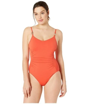 Michael Kors Cadena Radiante Sobre el Hombro Una Pieza en Rojo Talla 16 L16224 Foto 1 de 2