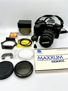 Minolta Maxxum 5000i AF SLR Camera With Tamron Lens + Large Lot of Accessories!! - Picture 1 of 18