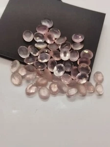 Rose Quartz 9x11mm Oval Checker Cut – Soft Pink Faceted Gem - Picture 1 of 5