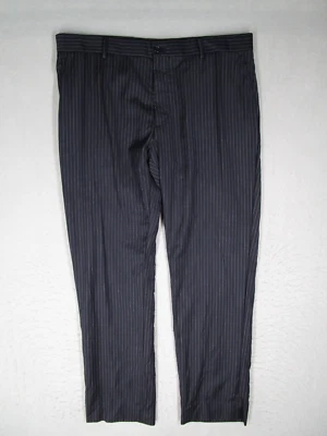 Pantalones Ralph Lauren Etiqueta Negra Para Hombre 37 Azul Rayas Lana Frente Plano 35x30** Foto 1 de 4