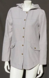 $198 CARTONNIER Anthropologie Gray Soft Wool + Hooded ICEHOUSE Jacket Coat sz S - Picture 1 of 6