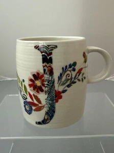 Anthropologie Starla Halfmann Floral J Coffee Tea Mug Cup - Picture 1 of 7