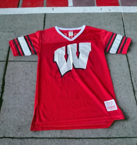 Wisconsin Badgers Woman's XS Red Jersey Victoria's Secret Pink Sequin🌿1420 Cover