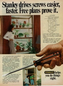 1977 Vintage Print Ad Stanley drives screws easier, faster. Free plans prove it - Picture 1 of 2