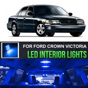 For 2006-2011 Ford Crown Victoria LED Lights Interior Package Kit Ultra BLUE 8x - Picture 1 of 12