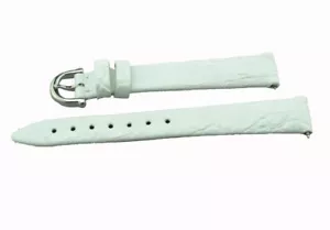 Maurice Lacroix Uhrenband Leder Echt Kroko 15 mm weiss schliesse silber - Picture 1 of 2