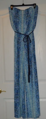 Ariella Mono Sin Tirantes Cinturón Cuerda Mujer Grande Azul Estampado Animal Nuevo Con Etiquetas Foto 1 de 4