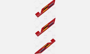 12.3cm Left & Right V Emblem Red Colored 3D Metal Rear Fender Badge for Cadillac - Picture 1 of 1