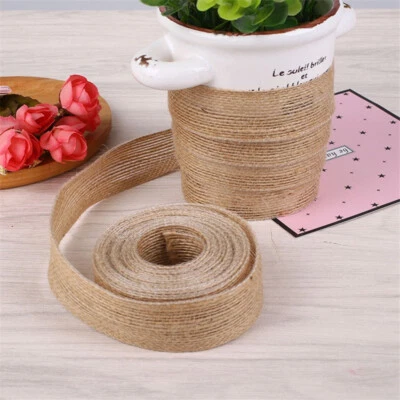 10M DIY Hemp Rope Jute Webbing Tape Craft Straps Burlap Ribbon Sewing Trim Rope - Image 1 of 4