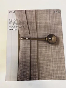 Next Set Of 2 Ball Curtains Holdbacks/home Office Nursery Curtains Holder Gift - Picture 1 of 13