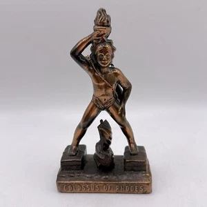 Ancienne statuette en bronze Colosse de Rhodes statue sculpture décor collection - Photo 1/13