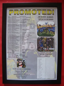 Burton Albion League One runners-up 2016 - Burton promoted - framed print - Picture 1 of 2