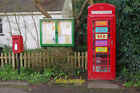 Photo 6x4 Postbox and old telephone box - Offchurch A parish notice case  c2017