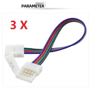 3 X LED Verbinder Schnell RGB Strip 4 Pin 0,1m 10 cm Meter Kabel Verlängerung - Bild 1 von 11