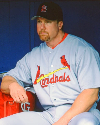 1998 St. Louis Cardinals MARK MCGWIRE Glossy 8x10 Photo In Dugout Print Poster Cover