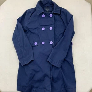 Gap Kids Girl’s Size Large Peacoat Jacket Blue Purple Girl’s Size 9 ? Button - Picture 1 of 9
