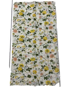 Vintage 70er Jahre groovy Erde Blumenmuster Hippie Blumen durchsichtiger Stoff Webstuhl Inc 80""x44 - Bild 1 von 10