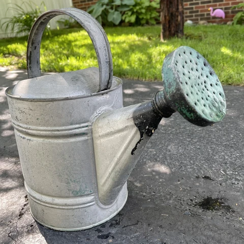 Antique Vintage #10 Galvanized Flower Garden Watering Can 2 Gal. NO HOLES works Cover