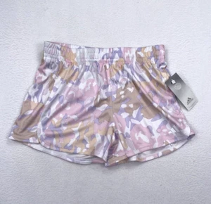Adidas Girls Youth Knit Athletic Gym Shorts Size XL Peachy Camo AH4405 - Picture 1 of 12
