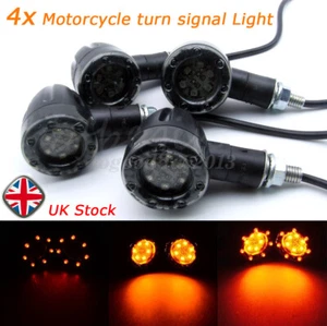 UK 4PCS Universal Motorcycle bike LED Turn Signal Indicator Amber Light Lamp - Picture 1 of 9