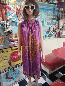 True VTG 60s 70s DEADSTOCK W/Tags Sleeveless Sundress Loungewear Psychedelic MOD - Picture 1 of 17