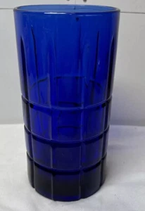 Anchor Hocking Tartan kariert kobaltblau 5 3/8 Zoll Becher NICHT EISTEE GRÖSSE SELTEN - Bild 1 von 8