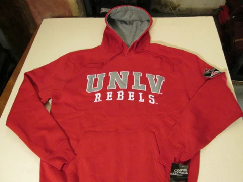UNLV REBELS PULLOVER HOODED SWEATSHIRT MENS SIZE MEDIUM -RED- NWT Cover