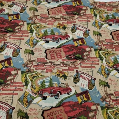 Robert Kaufman Route 66 cotton Fabric OOP 1/2 Yard - Image 1 of 4