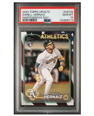 2024 Topps Update #US132 Darell Hernaiz Independence Day RC PSA 10 POP 1 - Image 1 of 3