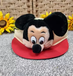 Vintage Walt Disney World Mickey Mouse Sun Visor Hat Cap Adult Yellow Disneyland - Foto 1 di 6