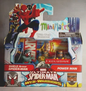 ULTIMATE SPIDER-MAN WEB WARRIORS ~ Minimates SHIELD ARMOR SPIDER-MAN & POWER MAN - Picture 1 of 2
