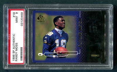 1998 SP Authentic Randy Moss Future Watch RC 686/2000 PSA 9 MINT HOF - Image 1 of 2