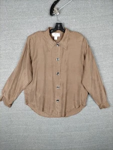 Sophisticates Jonathan Martin Shirt Womens Medium Silk Button Up Blouse Top - Picture 1 of 8