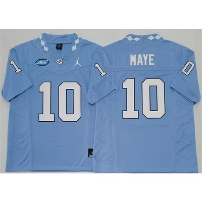 NCAA North Carolina Tar Heels 10 Drake Maye LIGHT BLUE Limited Jersey LARGE NWT - Image 1 of 4