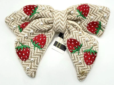 Lele Sadoughi Libby Fresa Imitación Perla Arco Cordón Tejido de Lino Nuevo con Etiquetas $95 Foto 1 de 4