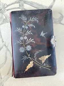Carnet De Bal Ancien à décor de fleurs & oiseaux French Notebook XIXe - Picture 1 of 7